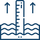 Blue sea-level icon